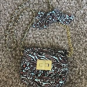 Crossbody Bag-zebra pattern & gold chain strap!